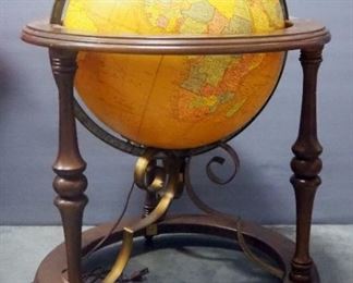 Butler Illuminated Deluxe Political Terrestrial 16" Globe, In Stand On Wheels, Spins And Rotates, Powers On
