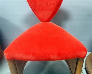 Chair With Padded Upholstered Triangle Shape Plush Seat And Back, 29.5" High