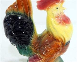 Ceramic Rooster Decor, Qty 2, 8" And 7.25" High