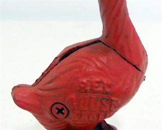 Red Goose Shoes Cast Iron Bank, 4.25" High