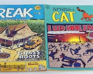 Underground Comic Collection, Include Freak Brothers, Fat Freddy's Cat, Zap And Wonder Wart Hog, Total Qty 6