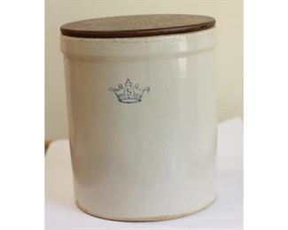 Antique Crock with Wooden Lid