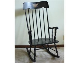 Early American Style Black Painted Rocking Chair