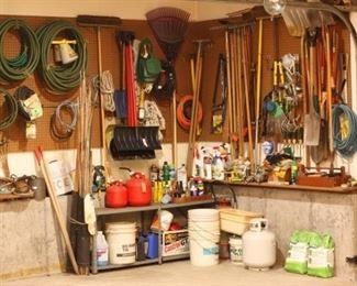 Enormous Lot of Garage Items Gardening Supplies and Tools