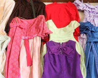 Lot of 10 1960s 80s Vintage Dresses