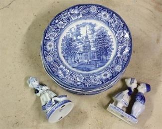Lot of Delft Blue and Liberty Blue Ceramics