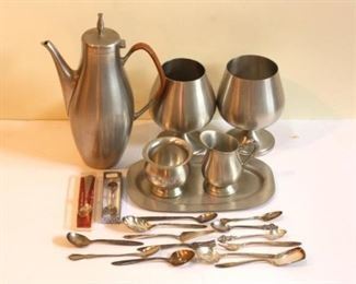 Lot of Pewter and Silver Plate