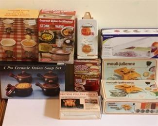 Lot of Small Kitchen Gadgets and Cooking Dishes