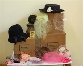Lot of Vintage Hats and Veils