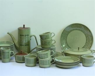 Set of Mid Century Modern Avocado Green Dishes Taylor Smith and Taylor