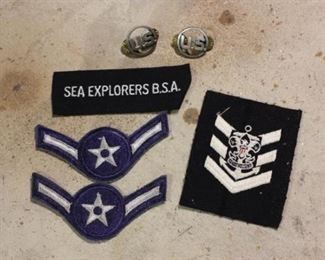Small Lot of Vintage Military Patches and Pins