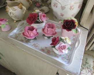 English pottery- this collector loved anything with Roses- you will love the collections