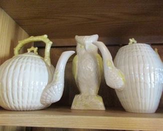 Three early pieces of Belleek- many pieces in the house