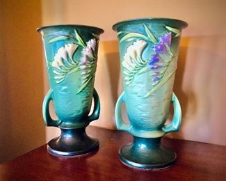 Set of Roseville Freesia Vases
