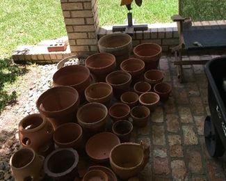 Assorted clay pots