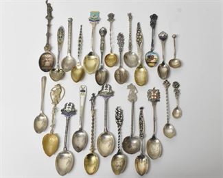 Group of 25 Souvenir Spoons
