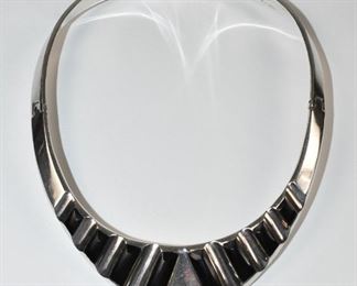 Mexican Silver Hinged Choker Necklace