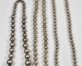 3 Sterling Silver Bead Necklaces