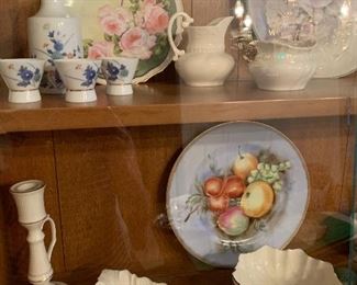 Nice selection of Lenox, and hand painted plates. 