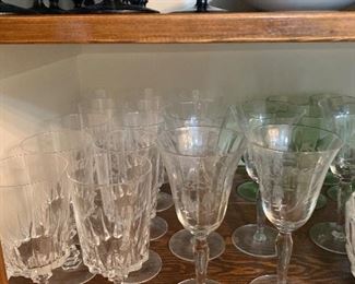 Crystal wine glasses. 
