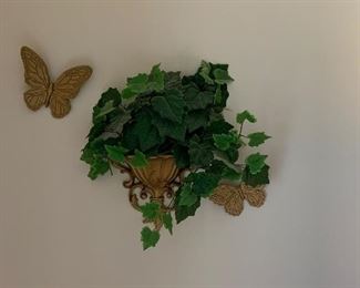 Retro Butterflies & Wall Vase. 