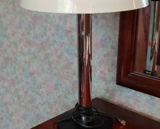 Lightolier chrome table lamp
