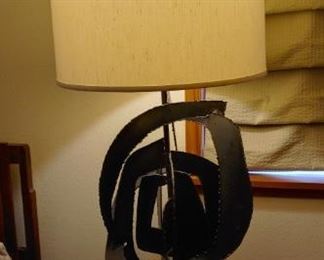 Brutalist mid-century table lamp