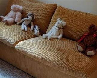 Del-teet mid-century corduroy sleeper sofa