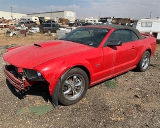 45	

2008 Ford Mustang
Year: 2008
Make: Ford
Model: Mustang
Vehicle Type: Passenger Car
Mileage: 135563
Plate: 6BMJ911
Body Type: 2 Door Convertible
Trim Level: GT
Drive Line: RWD
Engine Type: V8, 4.6L; SOHC 24V
Fuel Type: Gasoline
Horsepower: 300HP
Transmission: Manuel
VIN #: 1ZVHT85H685104625

Features and Notes:
Power Windows, Seats, Convertible Top,