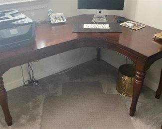 "L" Shaped Mahogany Desk
