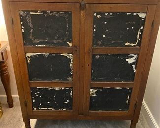 Antique Pie Safe, Punched Tin Panels