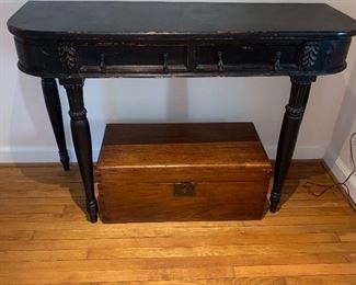 Painted Antique Side Table, Antique Storage Chest