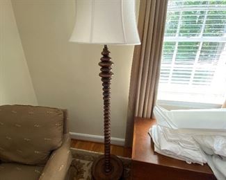 Wood Spool Floor Lamp