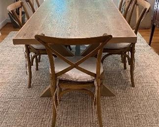 Crate & Barrel Dining Table & 6 RH Restoration Hardware Chairs