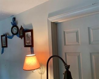 Floor Lamp, Wall Lamp, and Framed Pictures