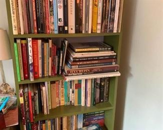 Green Bookcase and Books