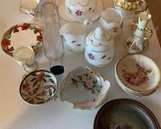 Milk Glass Serving Pieces, Glass Rolling Pin, and More