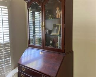 Chippendale style curio secretary desk. A classic piece of furniture! Lineage brand.