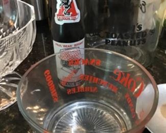 Vintage Coca-Cola bowl and Tom’s roasted peanuts canister