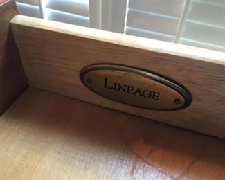 Curio secretary desk is made by Lineage