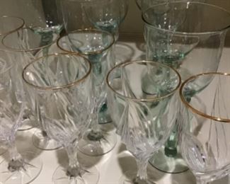 Lenox crystal goblets in “Debut Gold”, set of 8