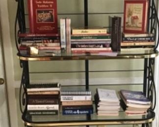 Wonderful collection of Southern cookbooks and beautiful baker’s rack!