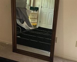 Large wood framed mirror. For