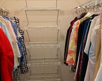 Two walk-in closets full of ladies clothing, most size 10 or L. Many Petite. Most pieces are Talbot’s.