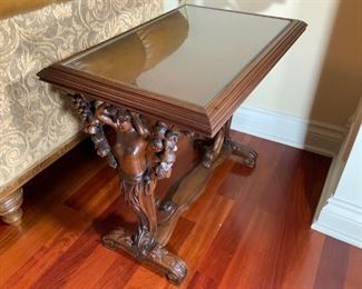 Antique Hand Carved Table -- 23" Height x 25" Wide x 17" Deep.  $900