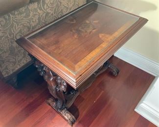 Antique Hand Carved Table -- 23" Height x 25" Wide x 17" Deep.  $900