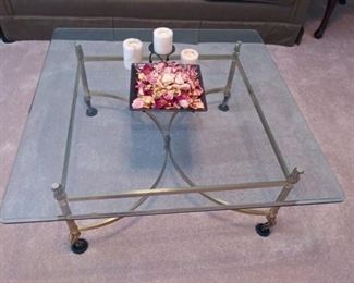 Mid-Century Glass And Brass Table