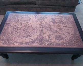 Mid-Century Copper Scrolled Copper Top Coffee Table