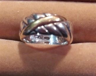 Alisa Designer Ring. Sterling and 18k Gold
