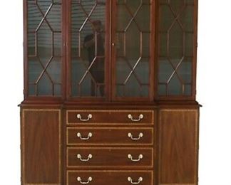 Vintage Hinkle-Harris Mahogany China Hutch